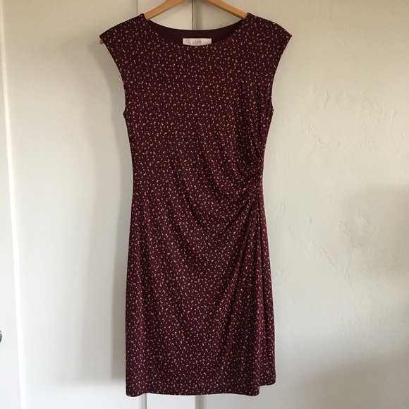 LOFT Dresses & Skirts - 🍋 nwt | loft | maroon knit dress w/ side ruching